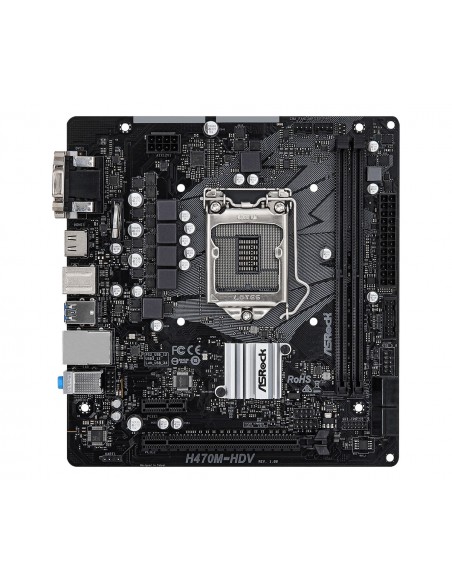 Asrock H470M-HDV Intel H470 LGA 1200 (Socket H5) micro ATX