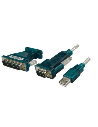 LogiLink UA0042A cambiador de género para cable USB A RS232 (9-pin) Gris, Blanco