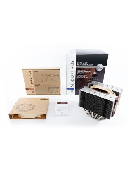 Noctua NH-D15 SE-AM4 ventilador de PC Procesador Enfriador Beige, Marrón, Acero inoxidable