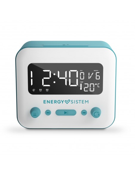 Energy Sistem Clock Speaker 2 Reloj Digital Azul, Blanco