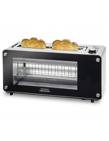 Cecotec VisionToast 2 rebanada(s) 1260 W Negro, Acero inoxidable