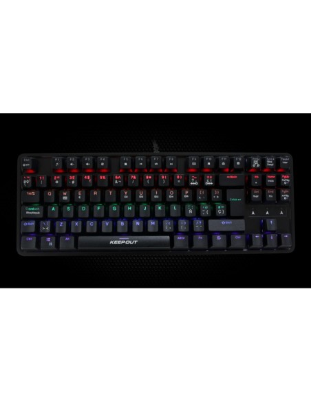 KeepOut F105 teclado USB QWERTY Inglés, Español Negro