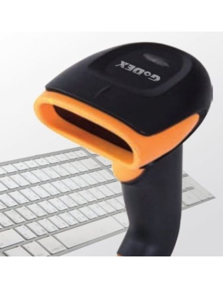 Godex GS220U lector de código de barras Lector de códigos de barras portátil Laser Negro, Naranja