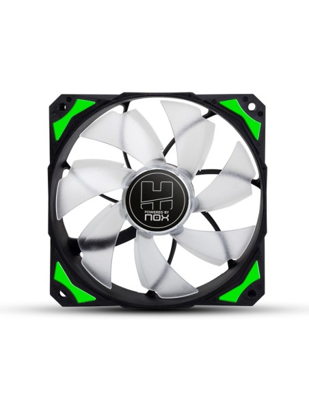 NOX H-Fan LED Carcasa del ordenador Ventilador 12 cm Negro, Verde, Blanco
