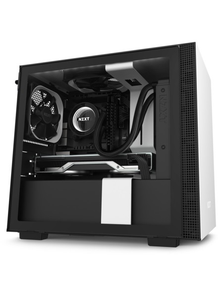 NZXT H210i Matte White Mini Tower Negro, Blanco