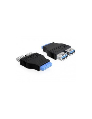 DeLOCK 65324 cambiador de género para cable USB 3.0 19 Pin Buchse Negro