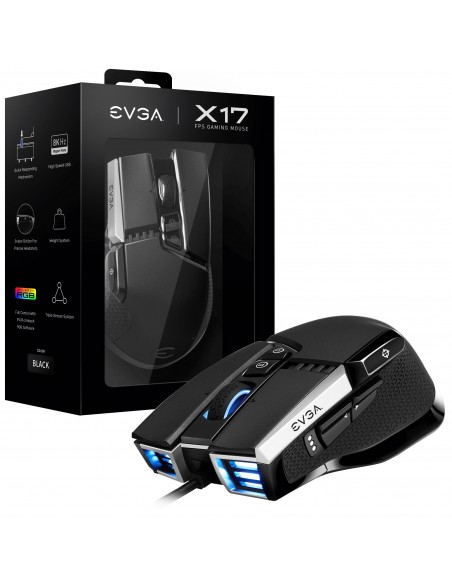 EVGA X17 ratón Ambidextro USB tipo A Óptico 16000 DPI