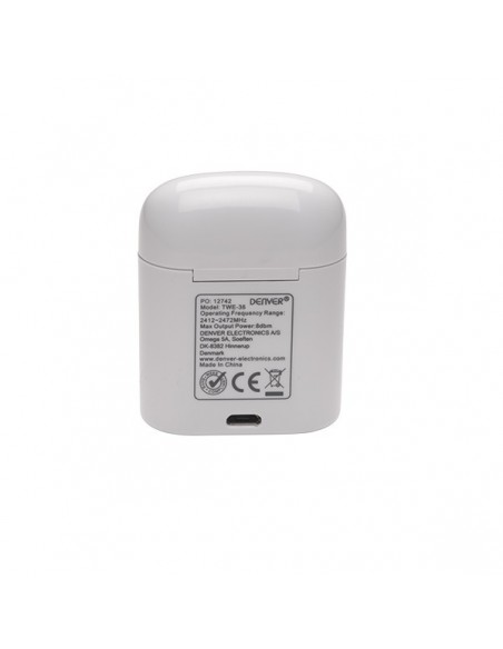 Denver TWE-36 MK2 Auriculares Dentro de oído Bluetooth Blanco