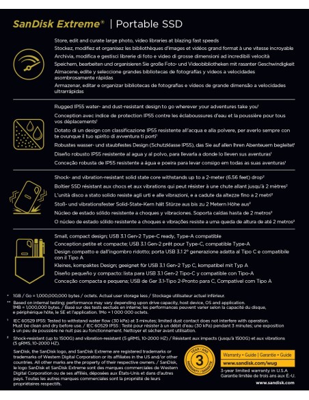 SanDisk Extreme 500 GB Gris, Naranja