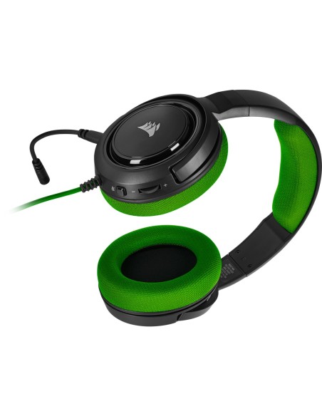 Corsair HS35 Auriculares Diadema Conector de 3,5 mm Negro, Verde