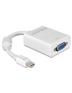 DeLOCK Adapter mini Displayport   VGA FM 0,18 m mini Displayport 20-pin M VGA 15-pin FM Blanco