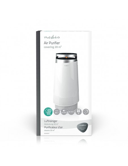Nedis AIPU100CWT purificador de aire 20 m² 50 dB 35 W Negro, Blanco