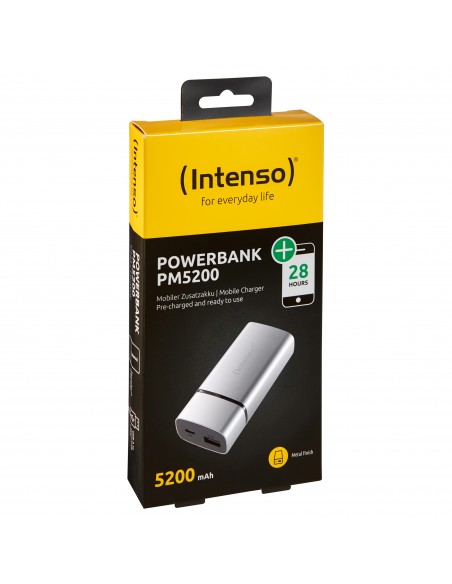 Intenso PM5200 batería externa Ión de litio 5200 mAh Plata