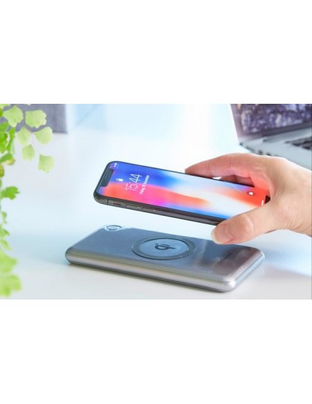 Intenso WP10000 batería externa Polímero de litio 10000 mAh Cargador inalámbrico Plata