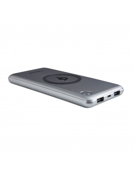 Intenso WP10000 batería externa Polímero de litio 10000 mAh Cargador inalámbrico Plata