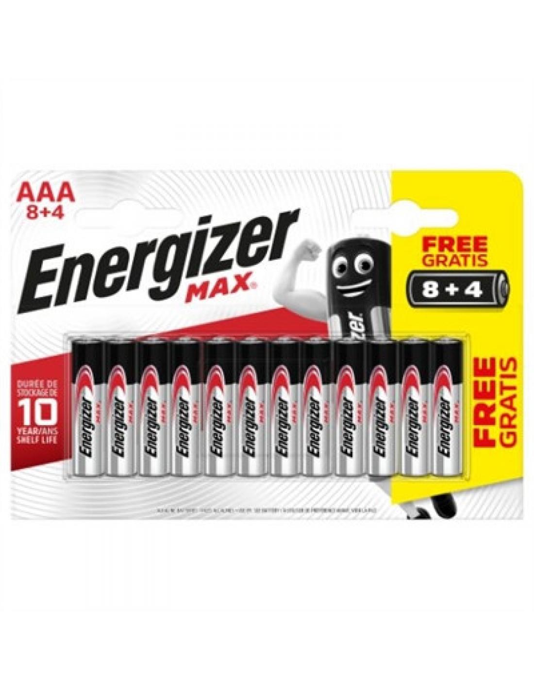 BLISTER 8 + 4 PILAS MAX TIPO LR03 (AAA) ENERGIZER E301531200 - Imagen 1