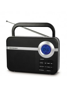​SCHNEIDER CONSUMER SCHENEIDER Radio Digital Handy Negro · Sintonizador FM  Digital 10 memorias · Pantalla Azul con