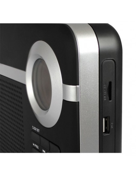 ​SCHNEIDER CONSUMER SCHENEIDER Radio Digital Handy Negro · Sintonizador FM  Digital 10 memorias · Pantalla Azul con