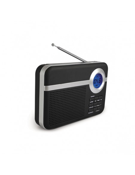 ​SCHNEIDER CONSUMER SCHENEIDER Radio Digital Handy Negro · Sintonizador FM  Digital 10 memorias · Pantalla Azul con
