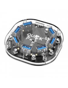 QUICKMEDIA HUB USB 3.0 7 PUERTOS. TRANSPARENTE - Imagen 1