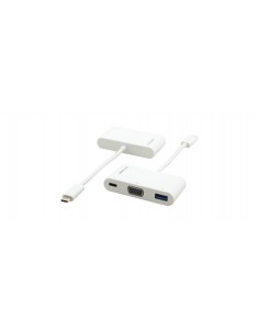 Kramer Electronics ADC-U31C M1 adaptador de cable de vídeo 0,17 m USB Tipo C USB Type-C + USB Type-A + VGA (D-Sub) Blanco