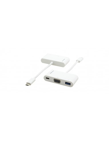 Kramer Electronics ADC-U31C M1 adaptador de cable de vídeo 0,17 m USB Tipo C USB Type-C + USB Type-A + VGA (D-Sub) Blanco