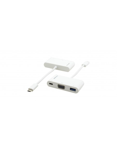 Kramer Electronics ADC-U31C M1 adaptador de cable de vídeo 0,17 m USB Tipo C USB Type-C + USB Type-A + VGA (D-Sub) Blanco