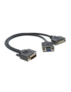 Kramer Electronics 99-9494921 adaptador de cable de vídeo 0,3 m DVI-I DVI-D + VGA (D-Sub) Negro