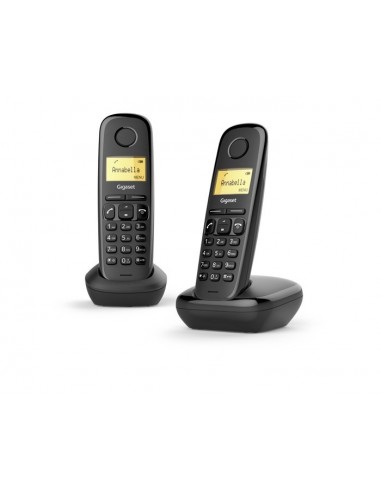 Gigaset A170 Duo Teléfono DECT analógico Identificador de llamadas Negro