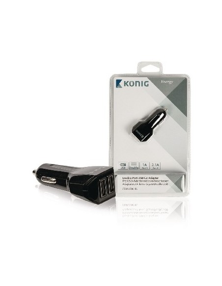 König CS31UC001BL cargador de dispositivo móvil Negro Auto