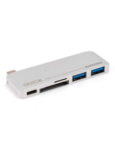 Quick Media QMTC51 hub de interfaz USB 3.2 Gen 1 (3.1 Gen 1) Type-C 5000 Mbit s Blanco