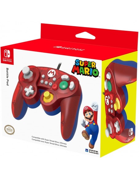 Hori Battle Pad (Mario) Azul, Rojo, Translúcido USB Gamepad Nintendo Switch