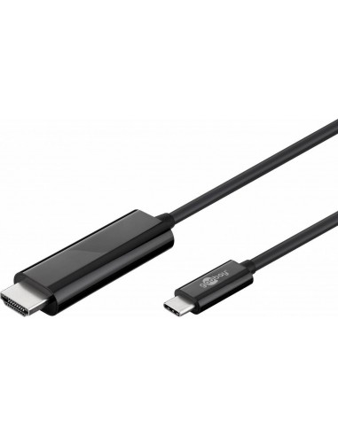 Goobay 77528 adaptador de cable de vídeo 1,8 m USB Tipo C HDMI Negro
