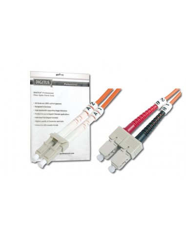 Digitus DK-2532-01 cable de fibra optica LC SC OM2 Naranja