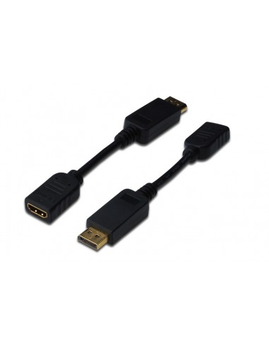 ASSMANN Electronic AK-340408-001-S adaptador de cable de vídeo 0,15 m DisplayPort HDMI tipo A (Estándar) Negro