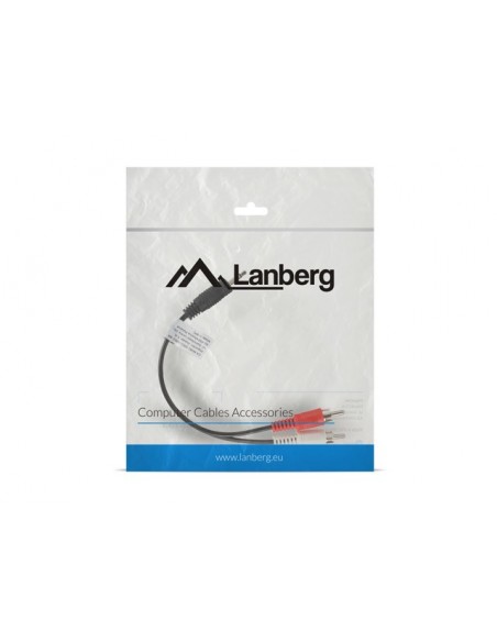 Lanberg CA-MJRC-10CC-0002-BK cable de audio 0,2 m 3,5mm 2 x RCA Negro, Rojo, Blanco