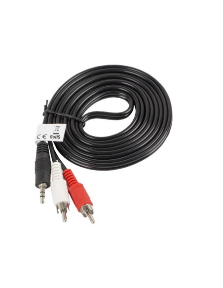 Lanberg CA-MJRC-10CC-0020-BK cable de audio 2 m 3,5mm RCA Negro, Rojo, Blanco