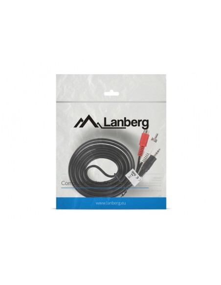 Lanberg CA-MJRC-10CC-0020-BK cable de audio 2 m 3,5mm RCA Negro, Rojo, Blanco