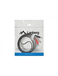 Lanberg CA-MJRC-10CC-0015-BK cable de audio 1,5 m 3,5mm 2 x RCA Negro