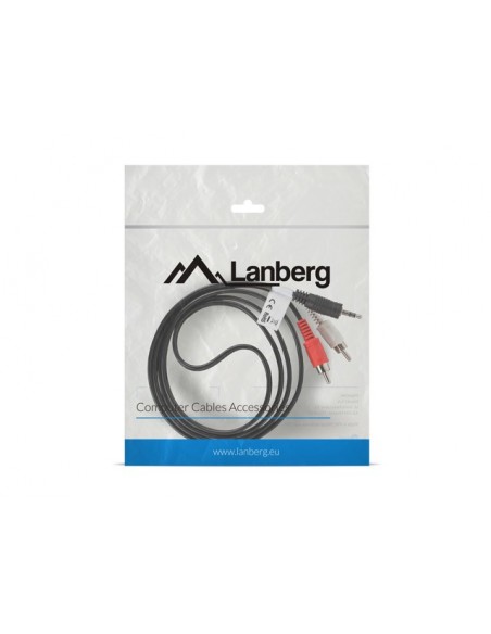 Lanberg CA-MJRC-10CC-0015-BK cable de audio 1,5 m 3,5mm 2 x RCA Negro