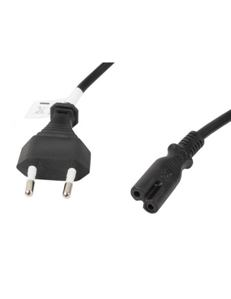 Lanberg CA-C7CA-11CC-0018-BK cable de transmisión Negro 1,8 m C7 acoplador CEE7 16