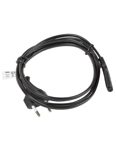 Lanberg CA-C7CA-11CC-0018-BK cable de transmisión Negro 1,8 m C7 acoplador CEE7 16
