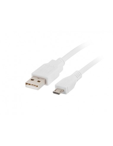 Lanberg CA-USBM-10CC-0030-W cable USB 3 m USB 2.0 Micro-USB B USB A Blanco