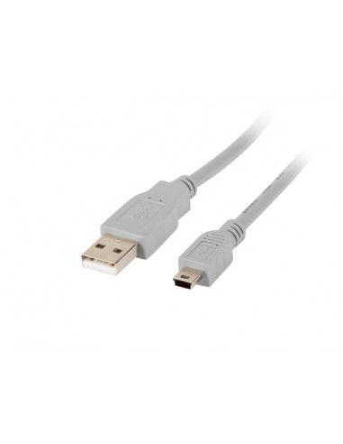 Lanberg CA-USBK-10CC-0018-S cable USB 1,8 m USB 2.0 Mini-USB A USB A Gris