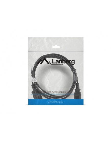 Lanberg CA-C13E-10CC-0018-BK cable de transmisión Negro 1,8 m C13 acoplador C14 acoplador