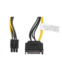 Lanberg CA-SA6P-10CU-0020 cable de SATA 0,2 m SATA de 15 pines Negro, Rojo