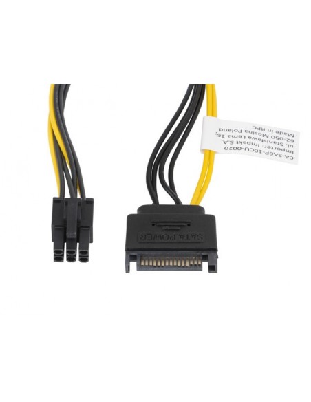 Lanberg CA-SA6P-10CU-0020 cable de SATA 0,2 m SATA de 15 pines Negro, Rojo