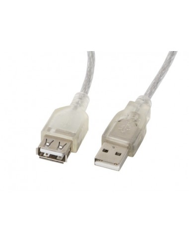 Lanberg CA-USBE-12CC-0018-TR cable USB 1,8 m USB 2.0 USB A Transparente