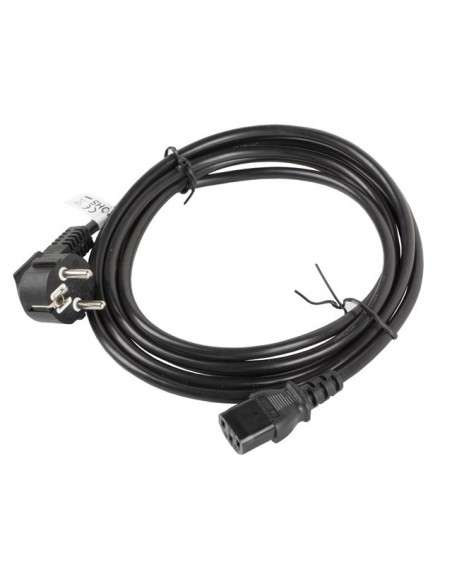 Lanberg CA-C13C-11CC-0030-BK cable de transmisión Negro 3 m C13 acoplador CEE7 7