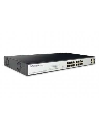 Digitus DN-95312-1 switch Gestionado Fast Ethernet (10 100) Energía sobre Ethernet (PoE) Negro, Plata